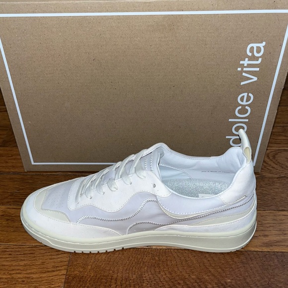 Dolce Vita Leather Adella Lace Up Sneakers Off White Women’s Size 8 - Picture 4 of 12